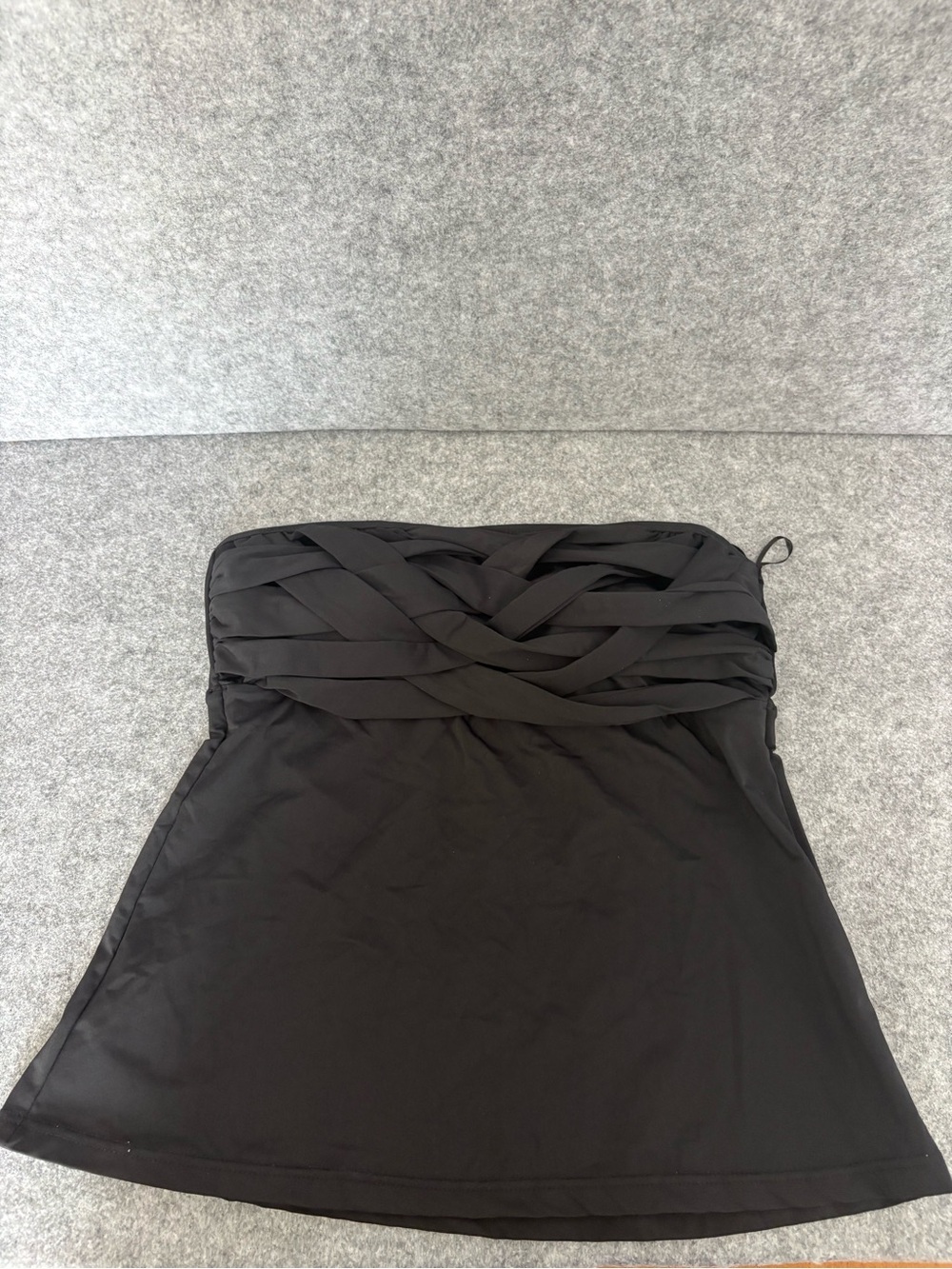 SPANX swim Strapless Black Braided A-Line tube top size 6